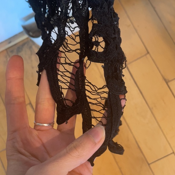 Elegant Boho Black Crochet Halter Maxi - Picture 6 of 7